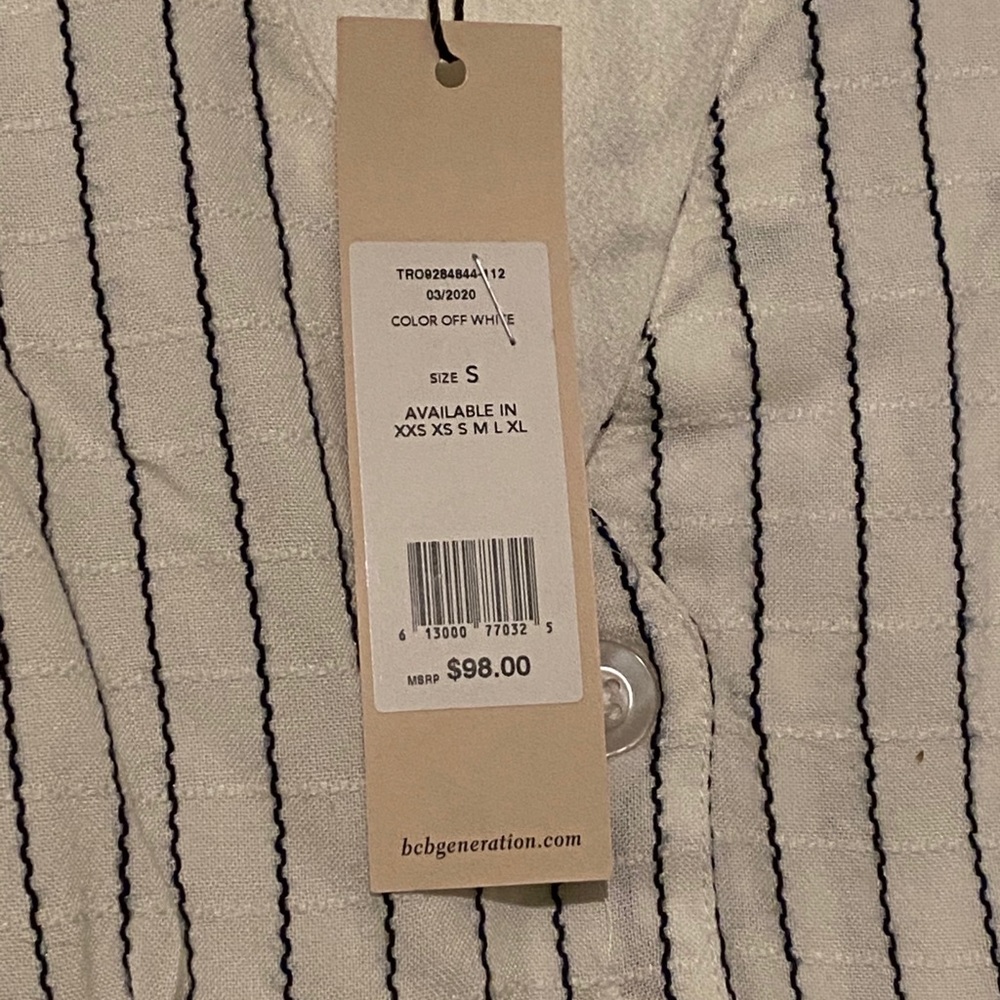 BGBGENERATION Striped Button-Front Romper - Picture 7 of 7